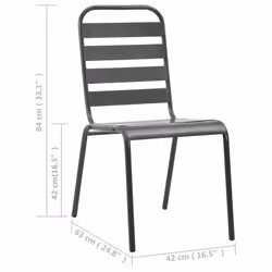 VidaXL 310155 sedia da esterno Terrazzo Acciaio Grigio - Vista aggiuntiva 7