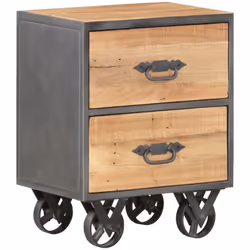 Questo comodino in legno in stile industriale è un'ottima aggiunta ai vostri interni. Può essere utilizzato come comodino o t ...