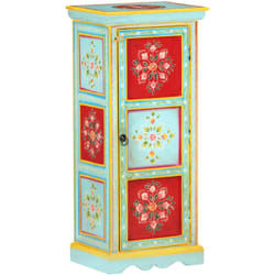 Vidaxl - Credenza Alta Dipinta a Mano 40x30x90 cm in Massello di Mango