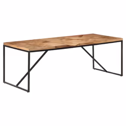 vidaXL Tavolo da Pranzo 200x90x76 cm Legno Massello di Acacia e Mango - Vista aggiuntiva 2
