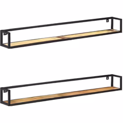 Questo set di 2 mensole a muro in legno dallo stile industriale combina perfettamente stile e funzionalità. È anche un'ottima ...