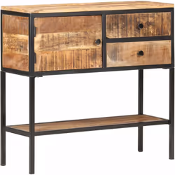 Questa credenza in legno aggiunge un aspetto industriale al vostro ambiente abitativo. Il mobile laterale è realizzato in leg ...