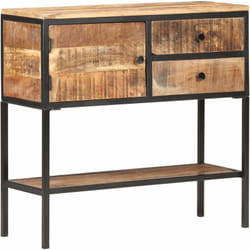 Credenza, Madia per salotto Moderna 85x30x80 cm in Legno Massello di Mango Grezzo Vidaxl