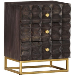 Comodino, Tavolini da notte Nero 40x30x50 cm in Legno Massello di Mango Vidaxl 6428