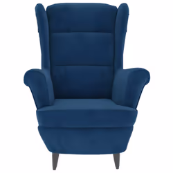 vidaXL Poltrona Blu in Velluto - Vista aggiuntiva 3