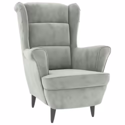 vidaXL Poltrona Grigio Chiaro Velluto - Vista aggiuntiva 2