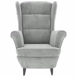 vidaXL Poltrona Grigio Chiaro Velluto - Vista aggiuntiva 3