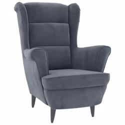 vidaXL Poltrona Grigio Scuro Velluto - Vista aggiuntiva 2