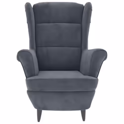 vidaXL Poltrona Grigio Scuro Velluto - Vista aggiuntiva 3