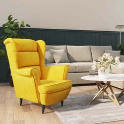 Vidaxl - Poltrona in velluto con schienale alto stile retrò design unico vari colori colore : Giallo