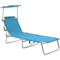 Vidaxl - Lettino prendisole pieghevole con baldacchino telaio robusto vari colori colore : Turchese