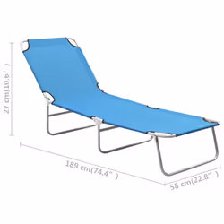VidaXL 310329 sedia da esterno Salone Seduta imbottita Tessuto, Acciaio Blu, Turchese - Vista aggiuntiva 8