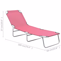 VidaXL 310330 sedia da esterno Salone Seduta imbottita Tessuto, Acciaio Rosa - Vista aggiuntiva 8