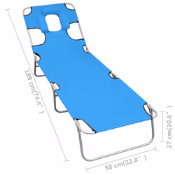 VidaXL 310332 sedia da esterno Salone Seduta imbottita Acciaio, Poliestere Blu, Turchese - Vista aggiuntiva 7