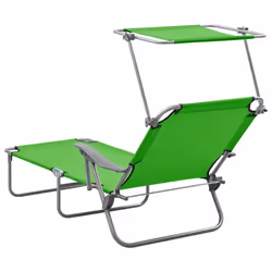 VidaXL 310335 sedia da esterno Salone Seduta imbottita Tessuto, Acciaio Verde - Vista aggiuntiva 4