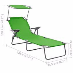 VidaXL 310335 sedia da esterno Salone Seduta imbottita Tessuto, Acciaio Verde - Vista aggiuntiva 8