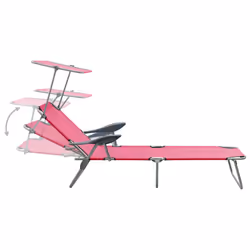 VidaXL 310337 sedia da esterno Salone Seduta imbottita Tessuto, Acciaio Rosa - Vista aggiuntiva 4