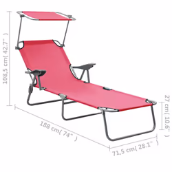 VidaXL 310337 sedia da esterno Salone Seduta imbottita Tessuto, Acciaio Rosa - Vista aggiuntiva 8