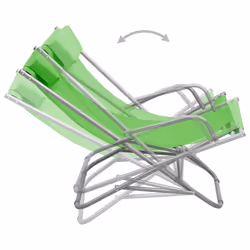 VidaXL 310339 sedia da esterno Terrazzo Cloruro di polivinile (PVC), Acciaio Verde - Vista aggiuntiva 5
