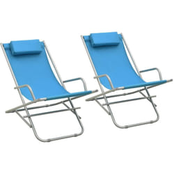 vidaXL Sedie a Dondolo 2 pz in Acciaio Blu