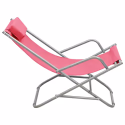 VidaXL 310341 sedia da esterno Terrazzo Cloruro di polivinile (PVC), Acciaio Rosa - Vista aggiuntiva 4