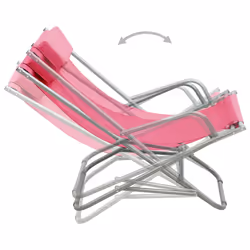 VidaXL 310341 sedia da esterno Terrazzo Cloruro di polivinile (PVC), Acciaio Rosa - Vista aggiuntiva 5