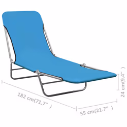 VidaXL 310344 sedia da esterno Salone Oxford, Acciaio Blu - Vista aggiuntiva 8