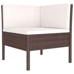 vidaXL Set Divani da Giardino 3 pz con Cuscini in Polyrattan Marrone - Vista aggiuntiva 3