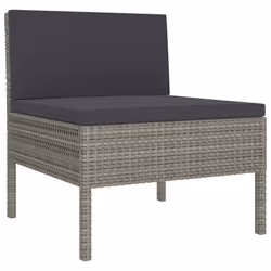 vidaXL Sedie da Giardino 3 pz con Cuscini in Polyrattan Grigio - Vista aggiuntiva 3