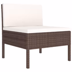 vidaXL Set Divani da Giardino 2 pz con Cuscini in Polyrattan Marrone - Vista aggiuntiva 3