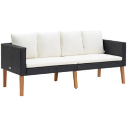 Divanetto da giardino dal design elegante a 2 posti con cuscini vari colori colore : Nero