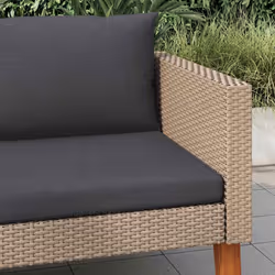 vidaXL Divano da Giardino Singolo con Cuscini in Polyrattan Beige - Vista aggiuntiva 3