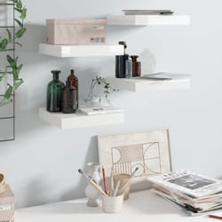 Set da 4 mensole a sospensione ideali per qualsiasi ambiente 23x23cm vari colori colore : Bianco Lucido