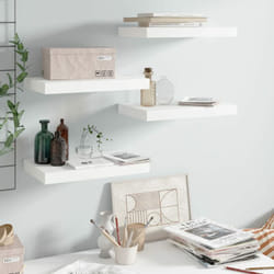 4 pz Scaffali a Parete, Mensole da Partete Bianco Lucido 40x23x3, 8 cm in MDF vidaXL