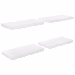 vidaXL Scaffali a Parete 4 pz Bianco Lucido 50x23x3,8 cm in MDF - Vista aggiuntiva 2
