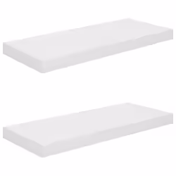 vidaXL Scaffali a Parete 2 pz Bianco Lucido 60x23,5x3,8 cm in MDF - Vista aggiuntiva 2