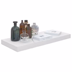 vidaXL Scaffali a Parete 2 pz Bianco Lucido 60x23,5x3,8 cm in MDF - Vista aggiuntiva 3