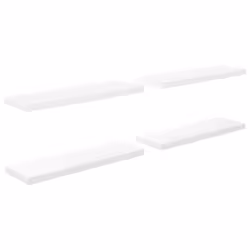 vidaXL Scaffali a Parete 4 pz Bianco Lucido 80x23,5x3,8 cm in MDF - Vista aggiuntiva 2