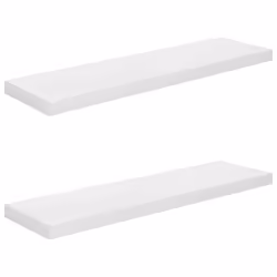 vidaXL Scaffali a Parete 2 pz Bianco Lucido 90x23,5x3,8 cm in MDF - Vista aggiuntiva 2