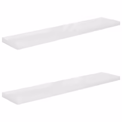 vidaXL Scaffali a Parete 2 pz Bianco Lucido 120x23,5x3,8 cm in MDF - Vista aggiuntiva 2