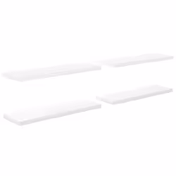 vidaXL Scaffali a Parete 4 pz Bianco Lucido 120x23,5x3,8 cm in MDF - Vista aggiuntiva 2