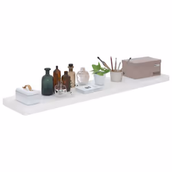 vidaXL Scaffali a Parete 4 pz Bianco Lucido 120x23,5x3,8 cm in MDF - Vista aggiuntiva 3