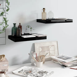 2 pz Scaffali a Parete, Mensole da Partete Nero Lucido 40x23x3, 8 cm in MDF vidaXL