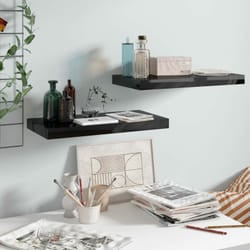 2 pz Scaffali a Parete, Mensole da Partete Nero Lucido 50x23x3, 8 cm in mdf Vidaxl