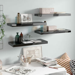 4 pz Scaffali a Parete, Mensole da Partete Nero Lucido 60x23, 5x3, 8 cm in mdf Vidaxl