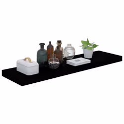 vidaXL Scaffali a Parete 4 pz Nero Lucido 90x23,5x3,8 cm in MDF - Vista aggiuntiva 3