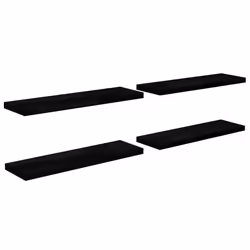 vidaXL Scaffali a Parete 4 pz Nero Lucido 120x23,5x3,8 cm in MDF - Vista aggiuntiva 2