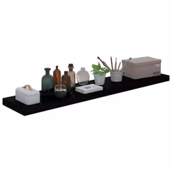 vidaXL Scaffali a Parete 4 pz Nero Lucido 120x23,5x3,8 cm in MDF - Vista aggiuntiva 3