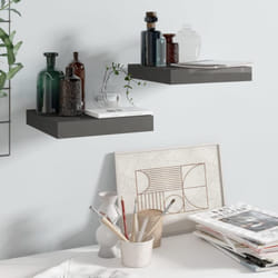 2 pz Scaffali a Parete, Mensole da Partete Grigio Lucido 23x23, 5x3, 8 cm in mdf Vidaxl