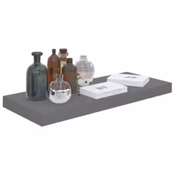 vidaXL Scaffali a Parete 2 pz Grigio Lucido 60x23,5x3,8 cm in MDF - Vista aggiuntiva 3